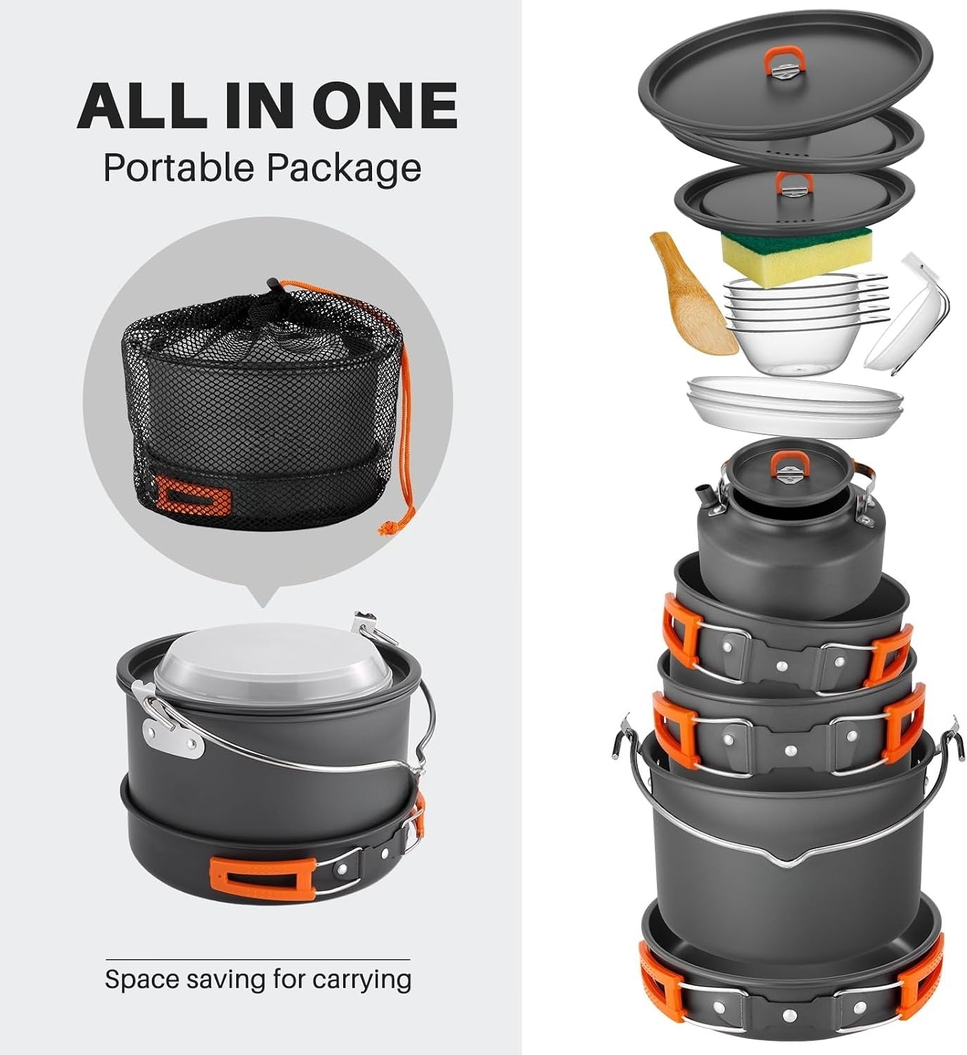 18pcs Camping Cookware Set