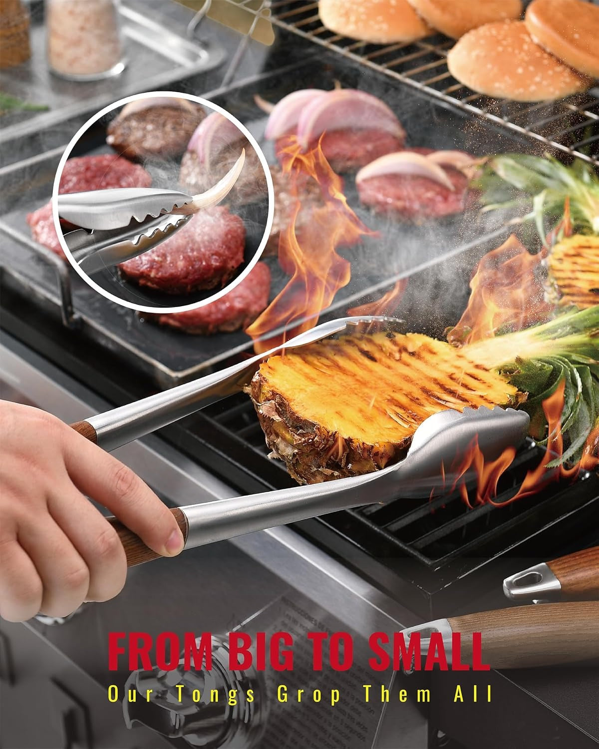 Ash Wood BBQ Grilling Tools Set