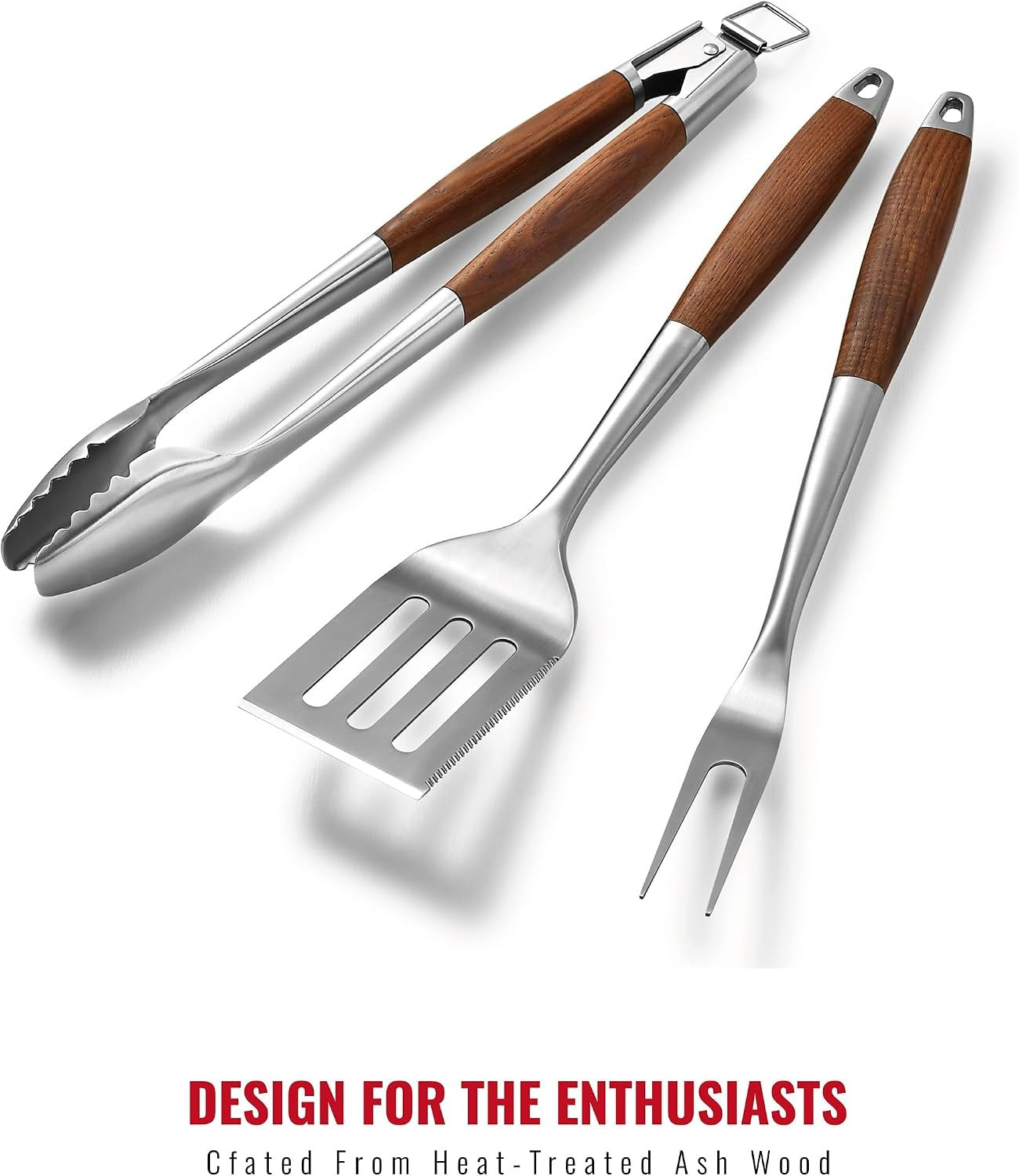 Ash Wood BBQ Grilling Tools Set