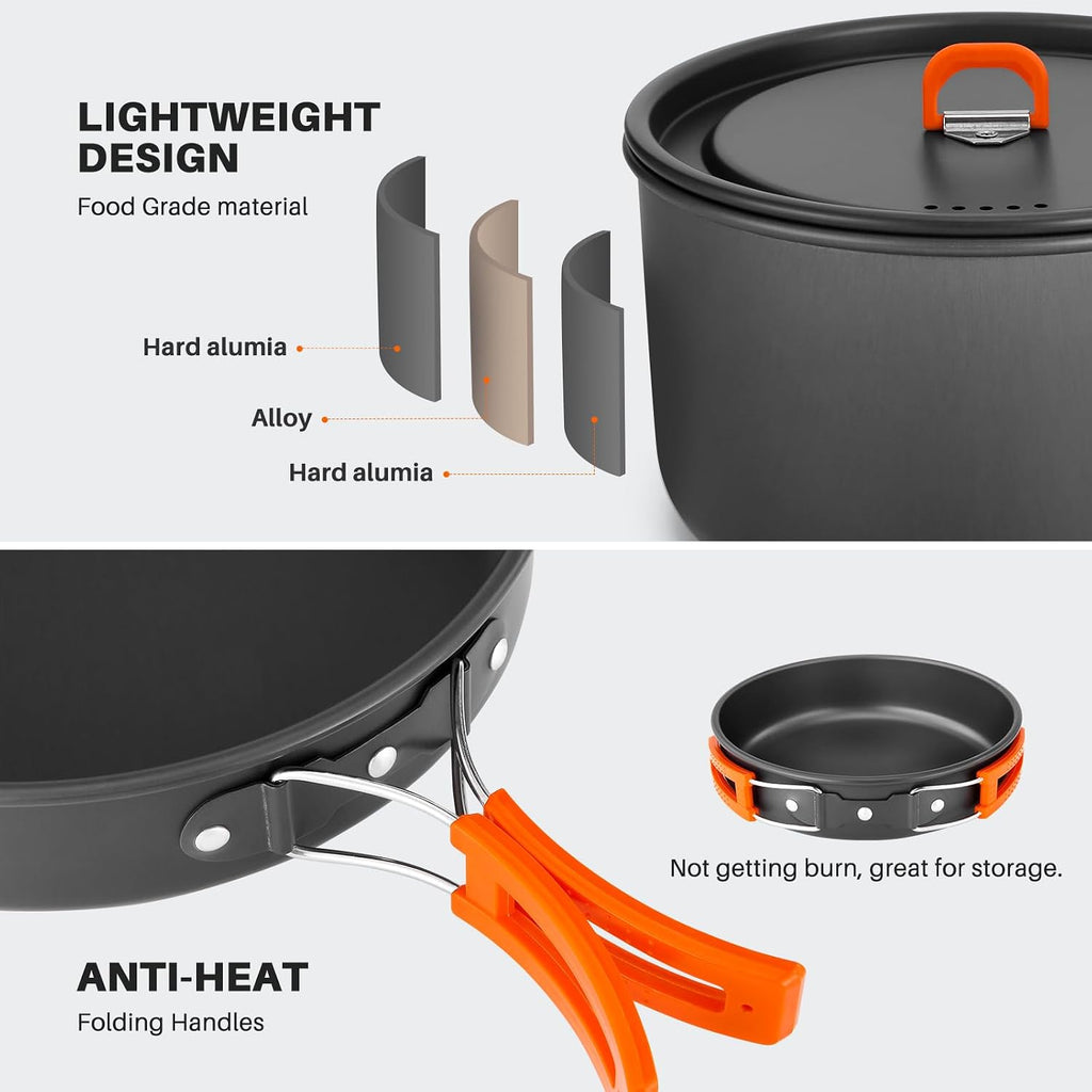 15pcs Camping Cookware Set