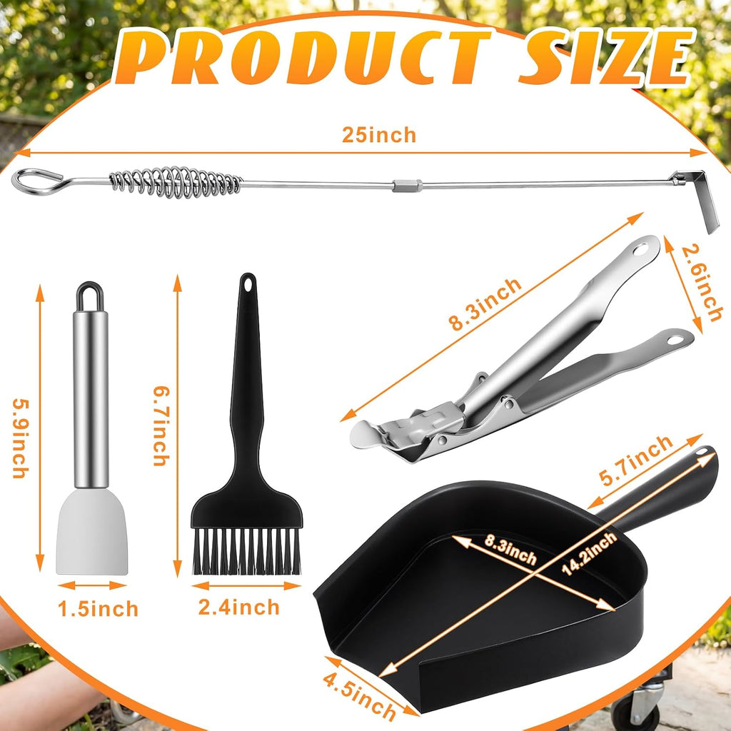 5‑Piece Charcoal Grill Ash Tool Set