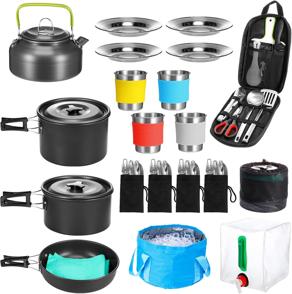 42 Pcs Camping Cookware Mess Kit