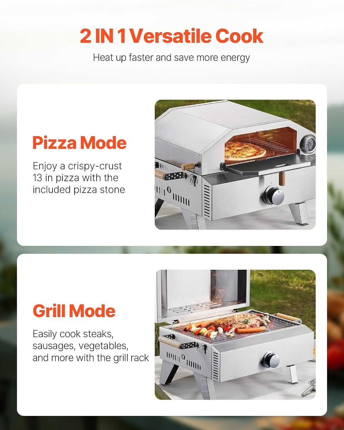 2 IN 1 Outdoor Pizza Oven