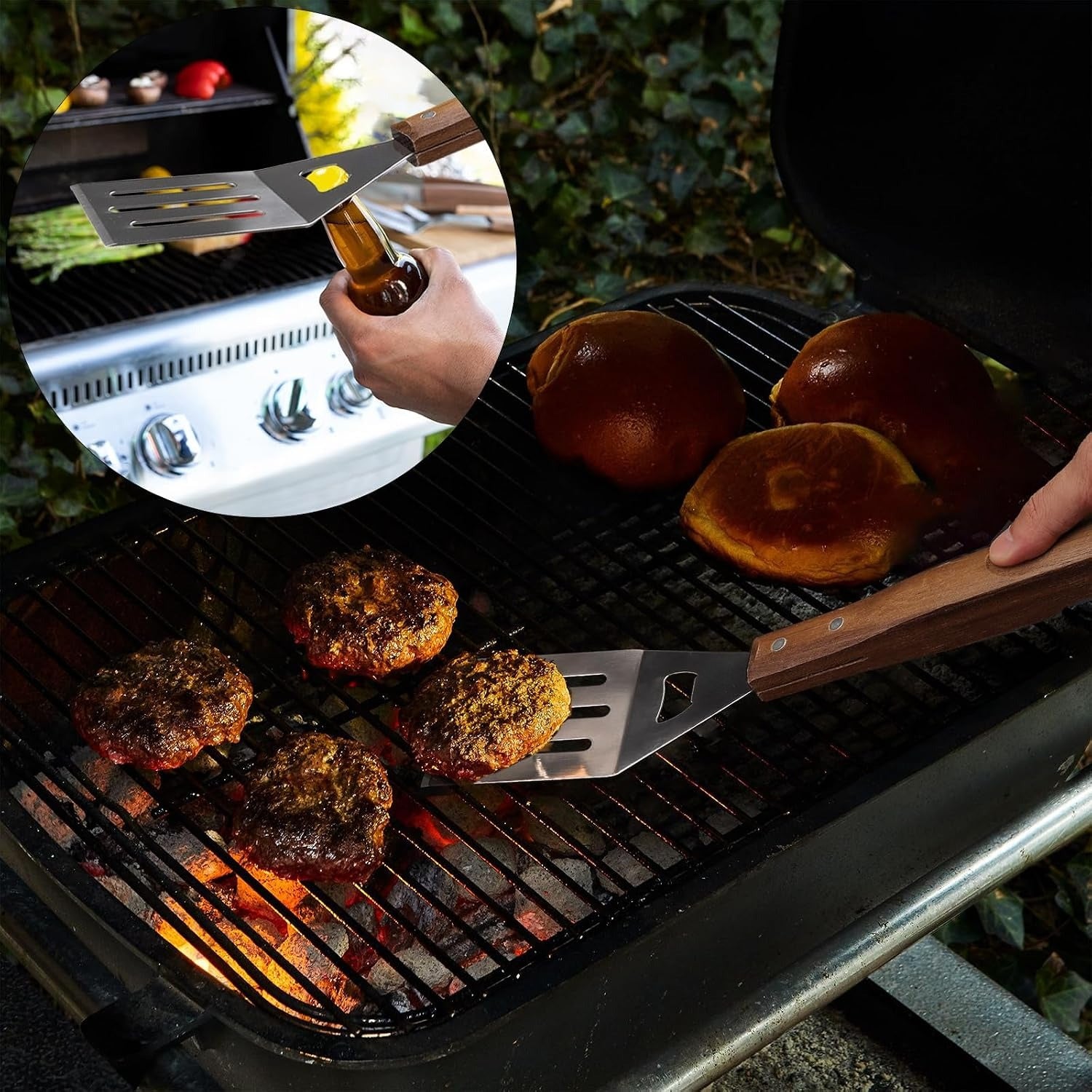 5 Pcs Stainless Steel BBQ Grill Accessories Set
