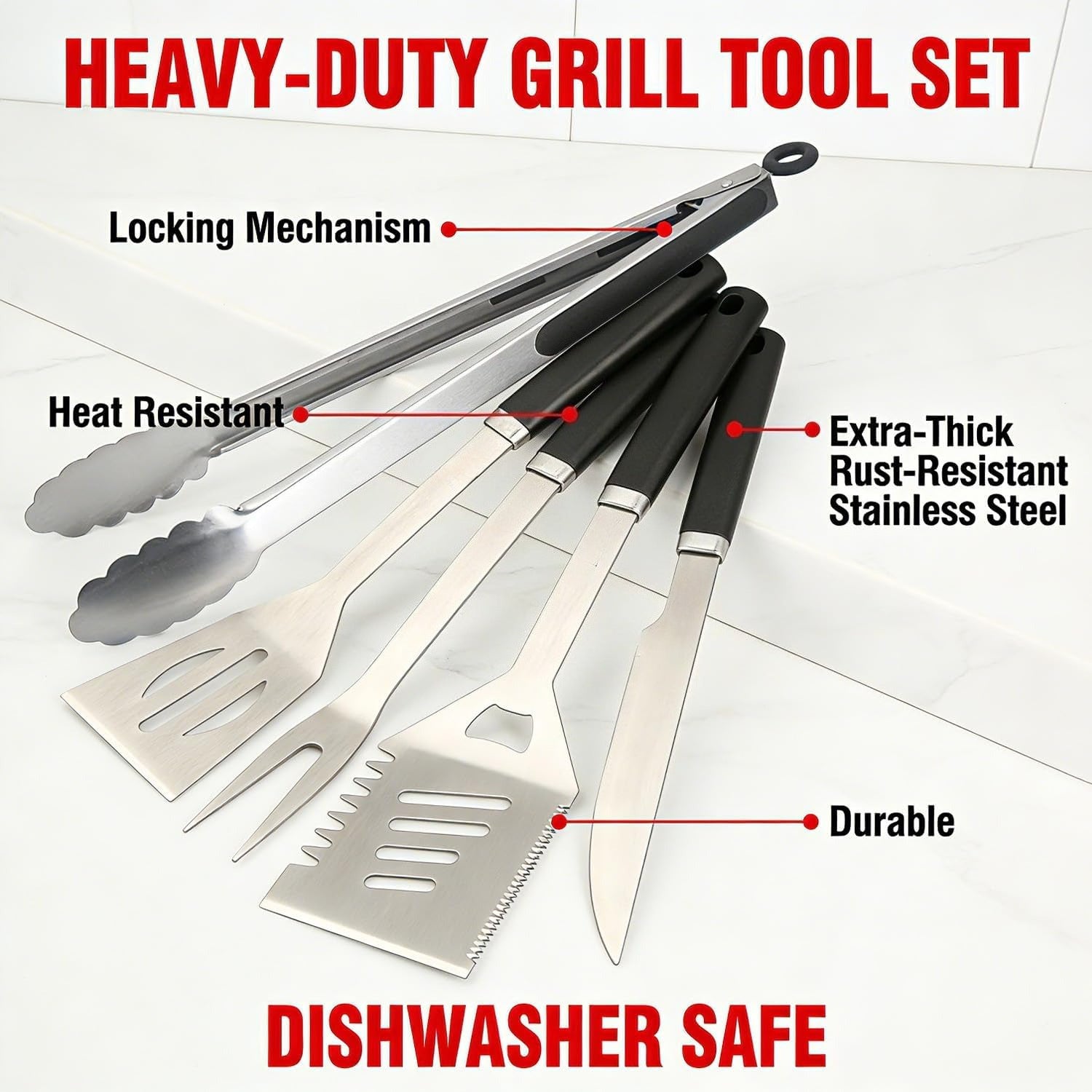 Stainless Steel BBQ Grilling Tools Set