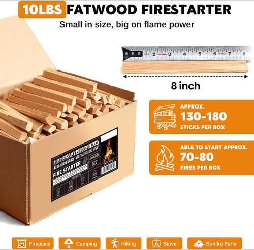 10LB Fatwood Fire Starter Sticks