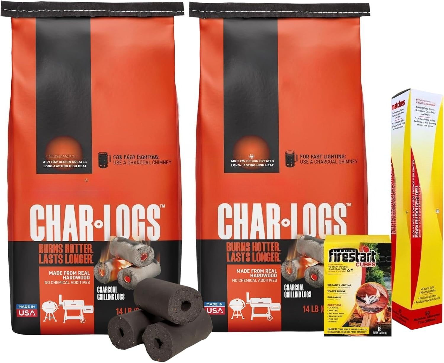 Logs 2‑Pack Charcoal Kit