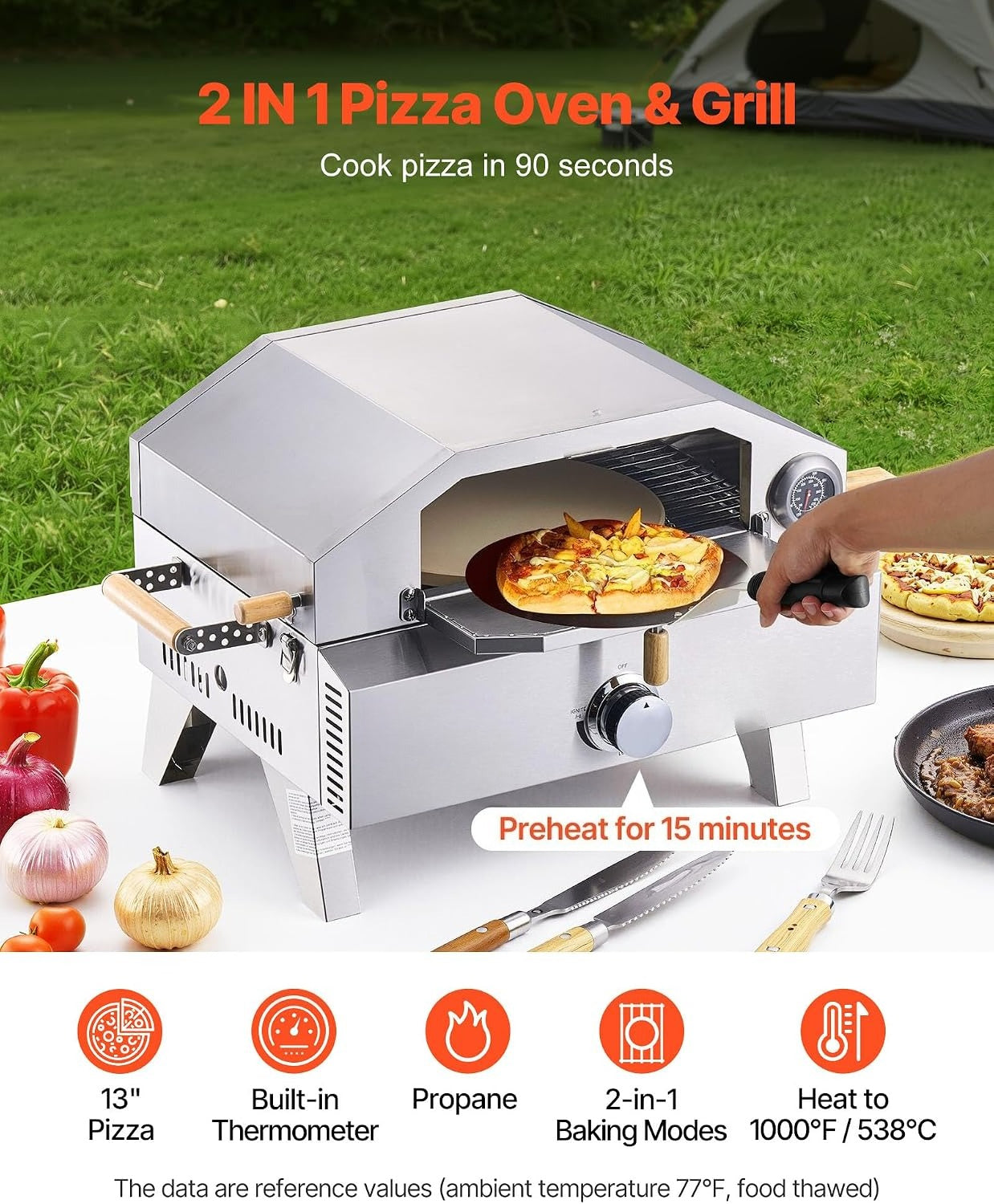 2 IN 1 Outdoor Pizza Oven